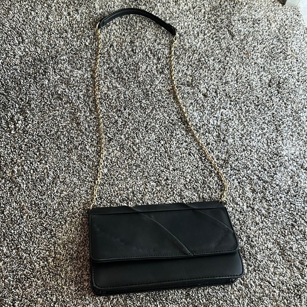 Zara Elegant Black Leather Shoulder Bag